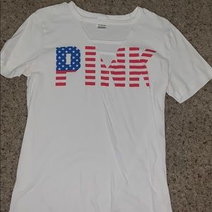 PINK 4th of July flag shirt
